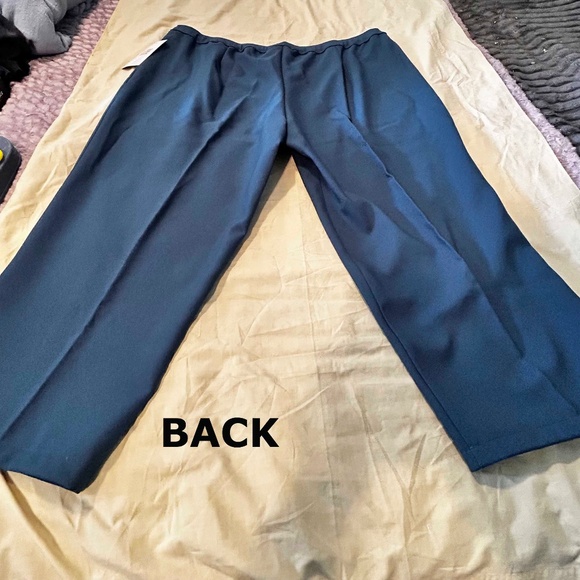 NEW PHOTOS! PANTS, PETITE SUPER STRETCH, BLUE, SIZE 32WP, ELASTIC WAIST, ROAMANS - Picture 10 of 11